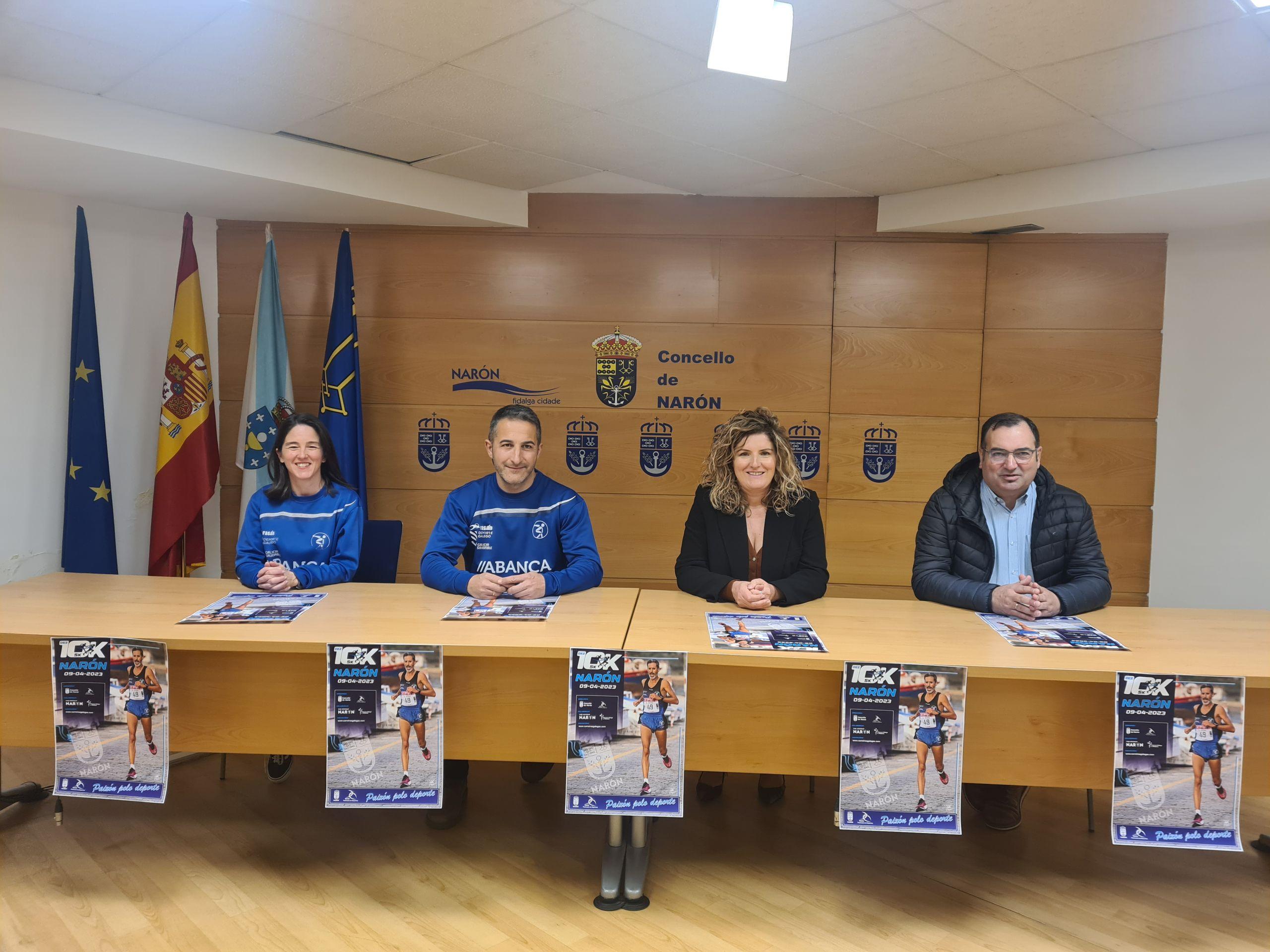 Rebeca Soto, Andrés García, Marián Ferreiro y José Oreona esta mañana. Imagen: Concello de Narón