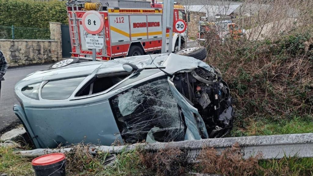 Accidente de esta tarde en Feáns, en A Coruña.