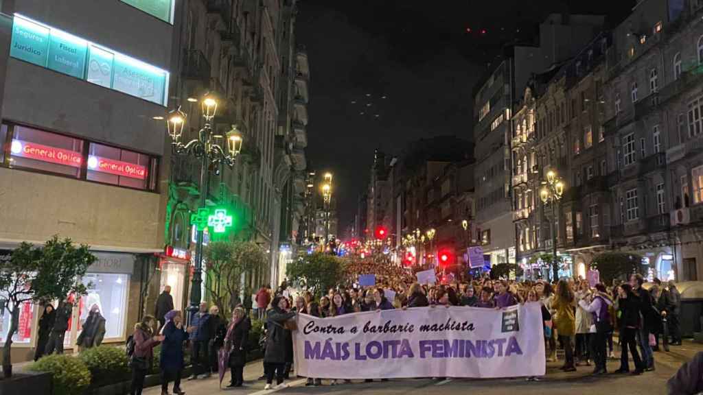 Manifestación por el 8M en Vigo.