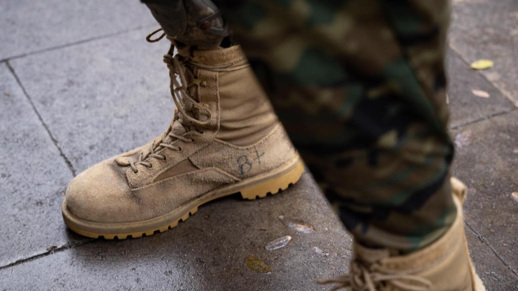 Detalle de las botas de combate de Juan Astray