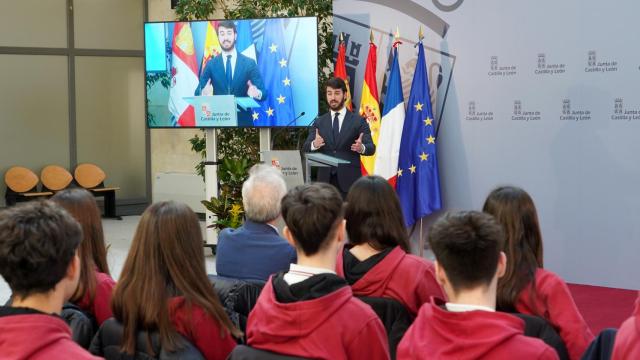 El vicepresidente de la Junta, Juan García-Gallardo, durante su intervención de este viernes.