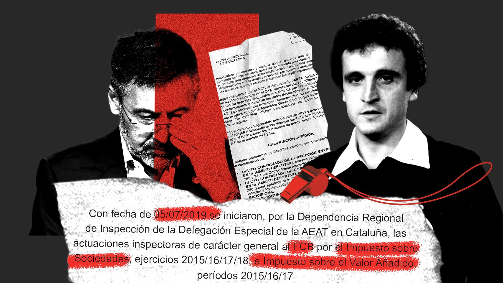 Montaje con Negreira y Bartomeu.