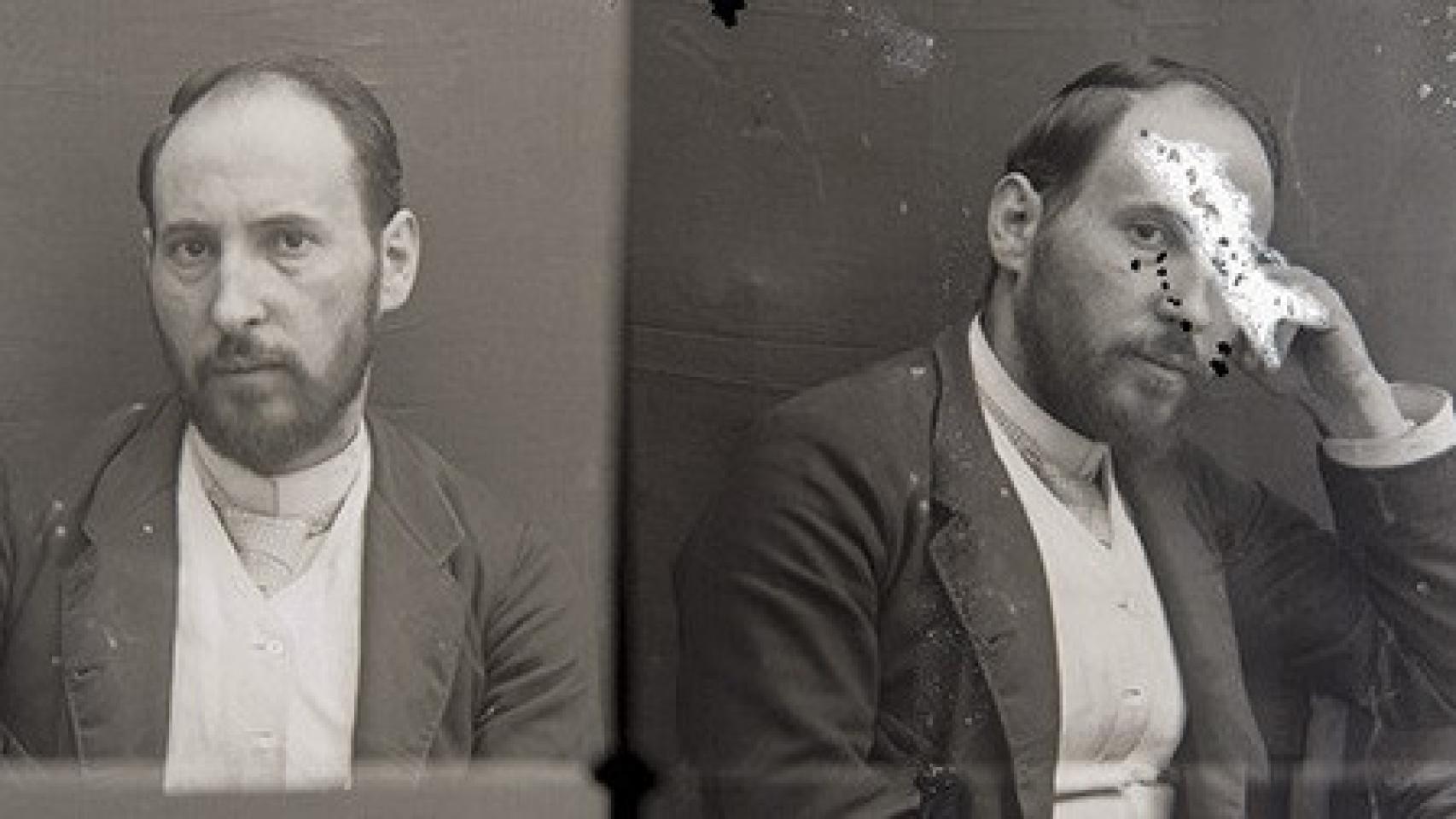 Autorretratos de Santiago Ramón y Cajal de 1885. Forman parte de la exposición 'Reazione nera'