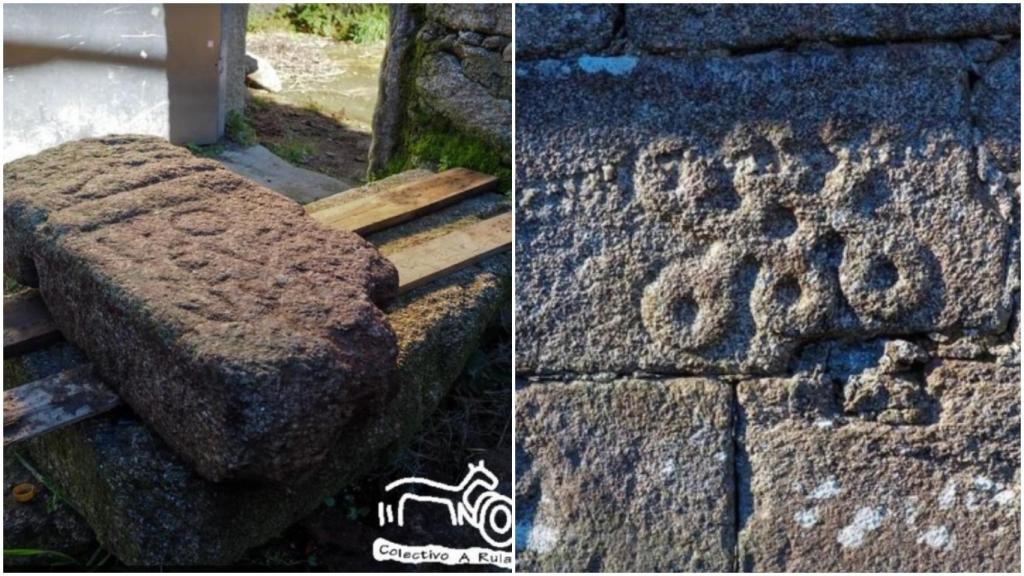 El ara romana dedicada a Júpiter y el entrelazado castrexo localizados en Aranga.