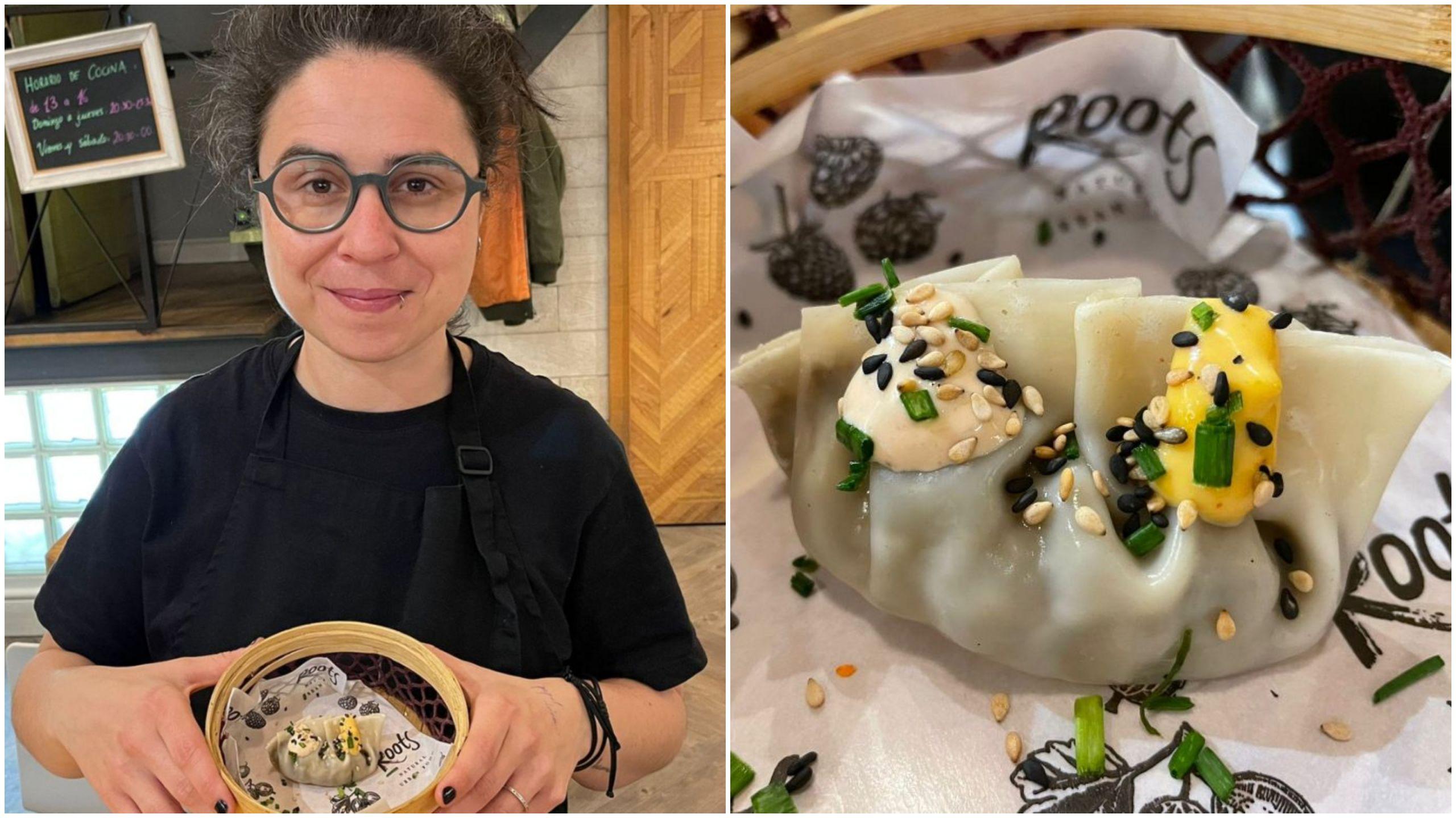 Gyoza de calamares en su tinta