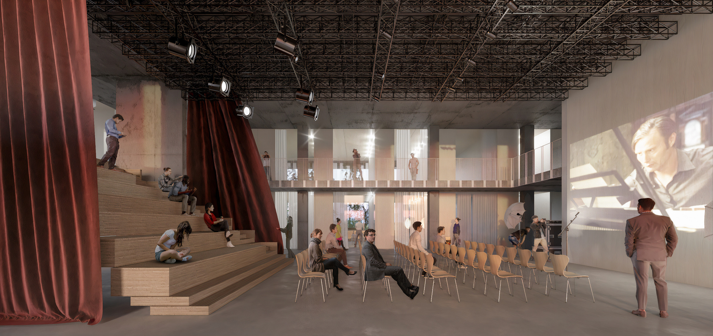 Infografía del auditorio que acogerá el Centro de Asociacionismo.