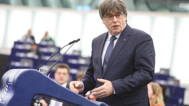 El expresidente catalán, Carles Puigdemont, durante una intervención en la Eurocámara