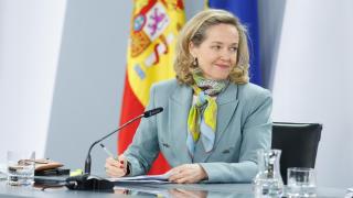 La vicepresidenta primera y ministra de Asuntos Económicos y Transformación Digital, Nadia Calviño, durante una rueda de prensa posterior a la reunión del Consejo de Ministros.