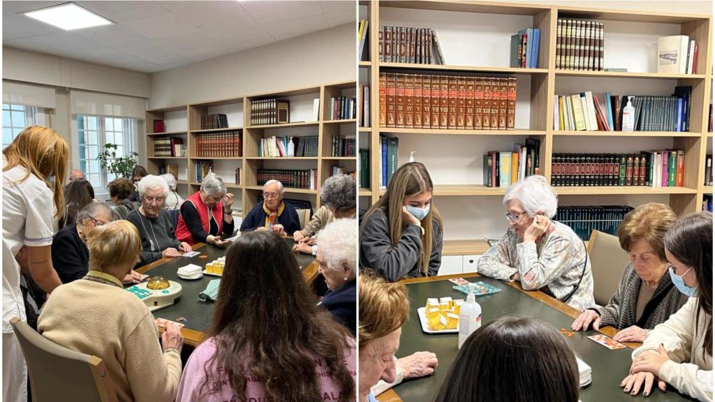Encuentro entre la residencia DomusVi La Ciudad y alumnas del colegio Santo Domingo de A Coruña