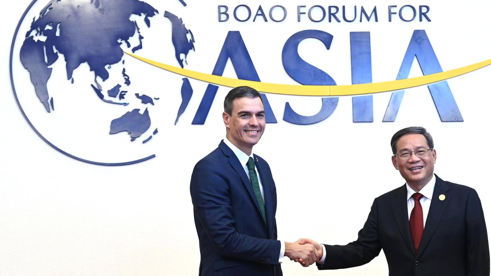 Pedro Sánchez a su llegada al Foro Económico de Boao.