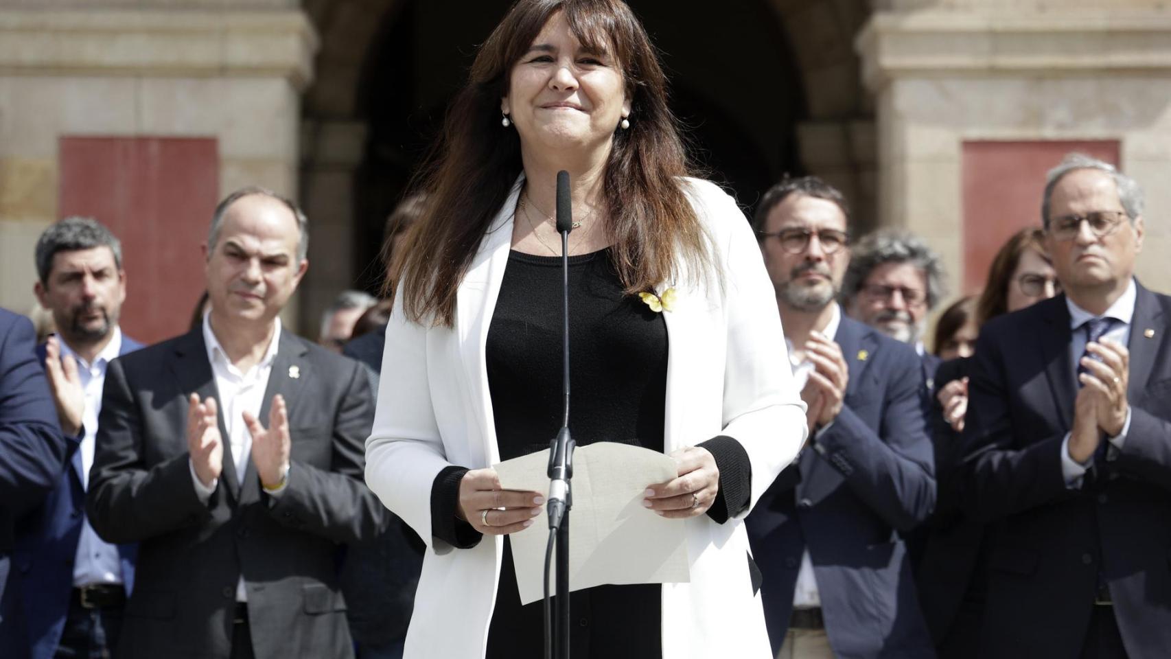 Laura Borràs, este jueces tras conocer la sentencia condenatoria dictada por el Tribunal Superior de Cataluña./