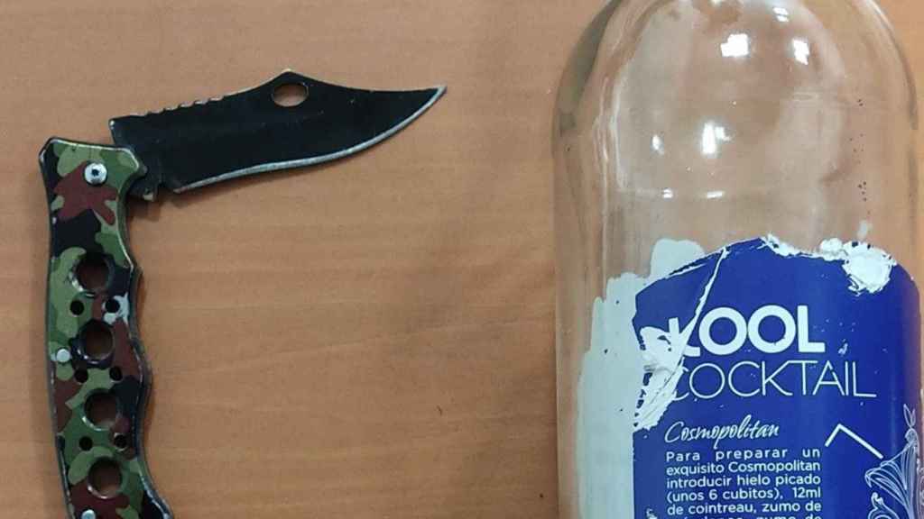 Armas utilizadas para atacar a un joven en Vigo.