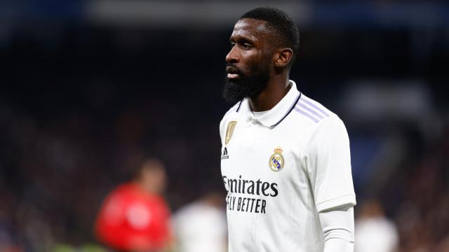 Antonio Rüdiger, en un partido del Real Madrid de la temporada 2022/2023