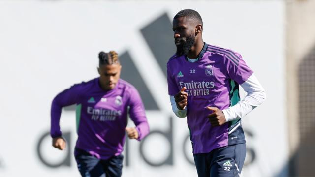 Rüdiger, durante un entrenamiento del Real Madrid