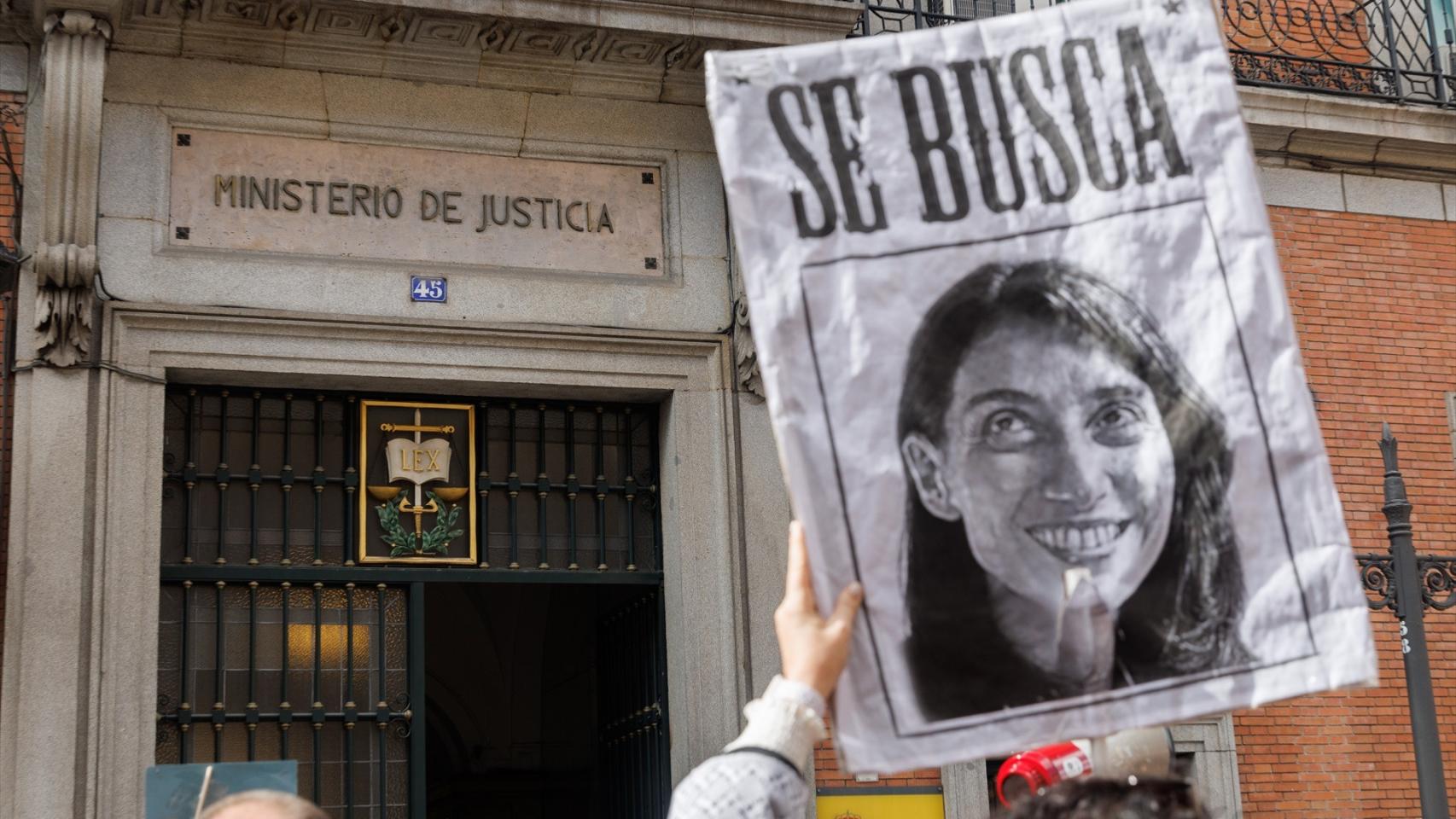 Manifestación de LAJ frente al Ministerio de Justicia, en Madrid, el pasado 9 de marzo./
