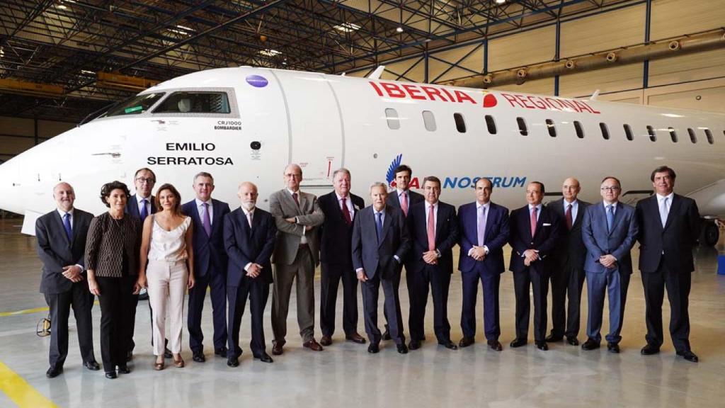 Homenaje de Air Nostrum a su fundador, Emilio Serratosa. EE