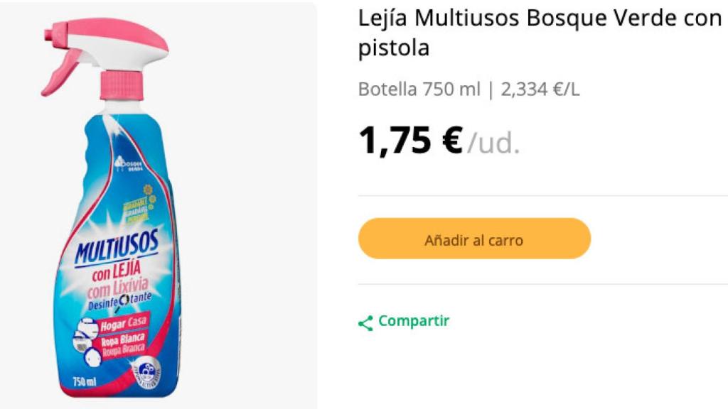 Limpiador multiusos de la marca Bosque Verde de Mercadona