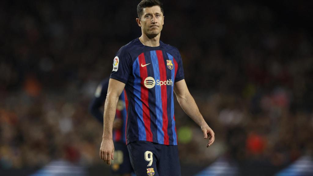 Robert Lewandowski, en un partido del FC Barcelona de la temporada 2022/2023