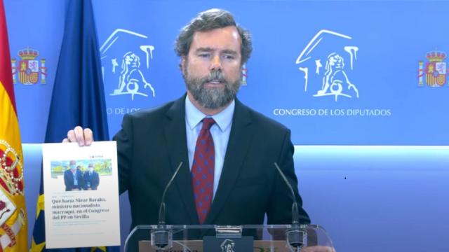 El portavoz de Vox en el Congreso, Iván Espinosa de los Monteros, este martes en el Senado.