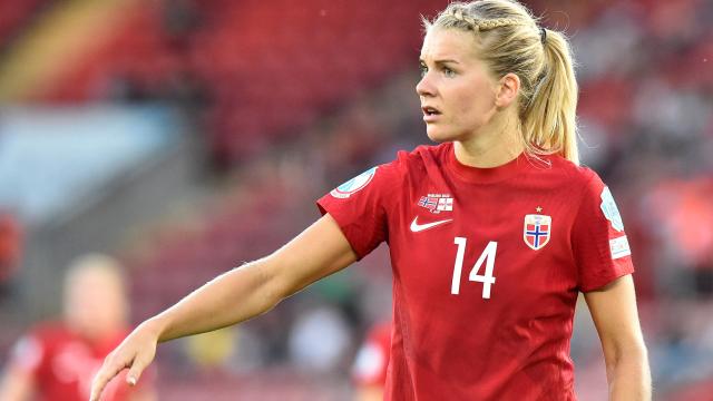 Ada Hegerberg, en un partido de la selección de Noruega de fútbol femenino
