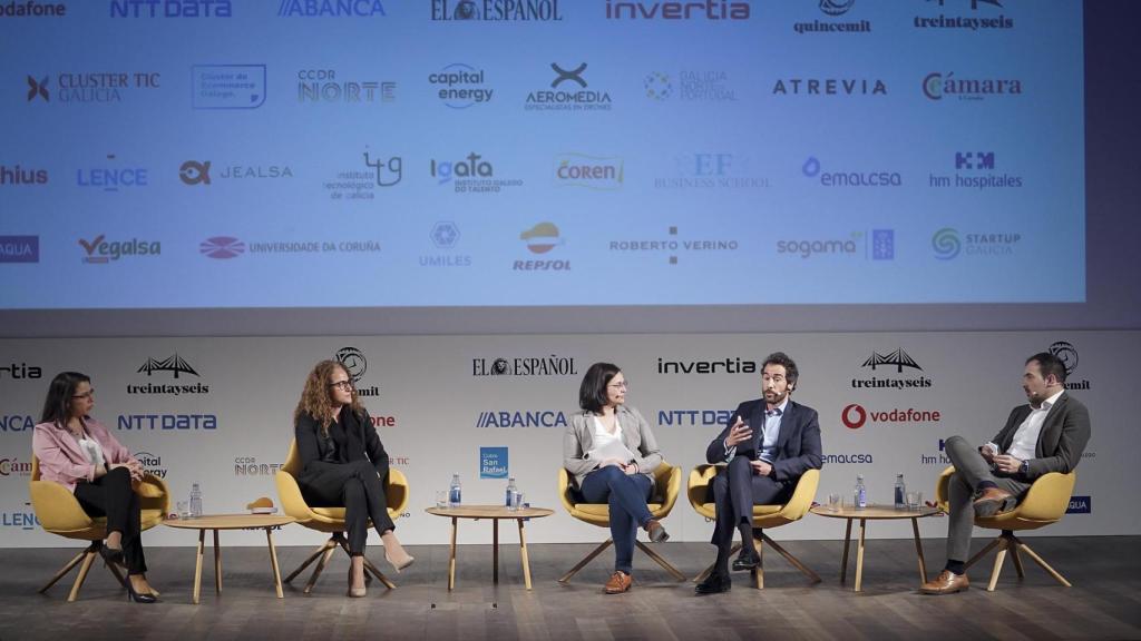 Imagen de la mesa redonda ‘El liderazgo gallego en biotecnología’, en la segunda jornada del II Foro Económico Español en Galicia ‘La Galicia que viene’