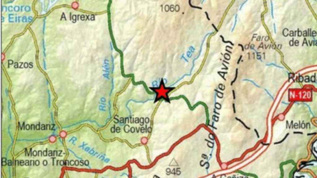 Mapa de situación del temblor.