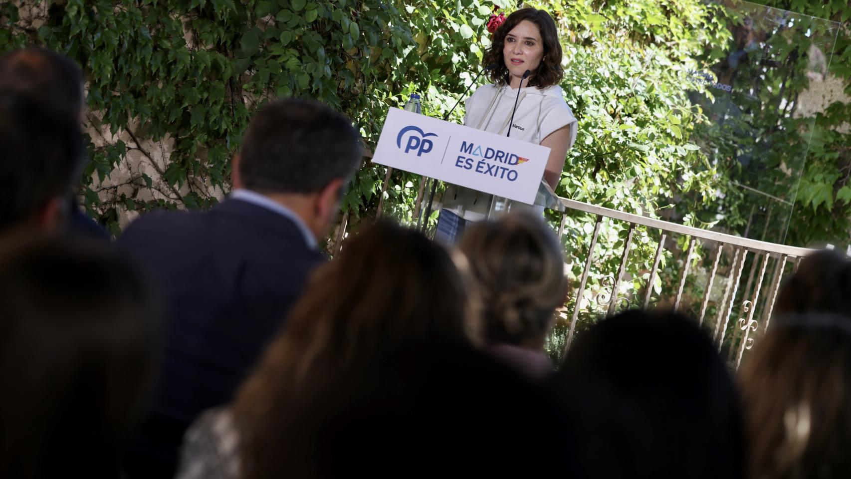 Isabel Díaz Ayuso, presidenta de la Comunidad de Madrid, en un acto en Ciempozuelo este lunes.