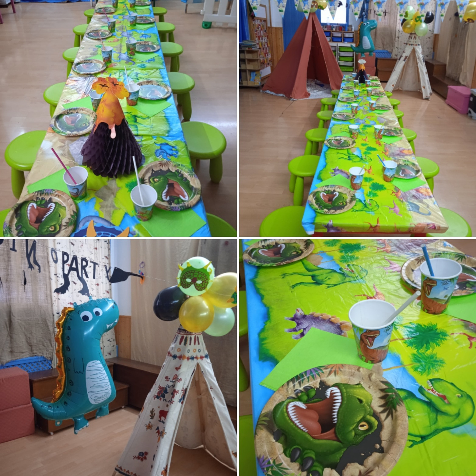 Fiesta temática de dinosaurios en Trasnos.