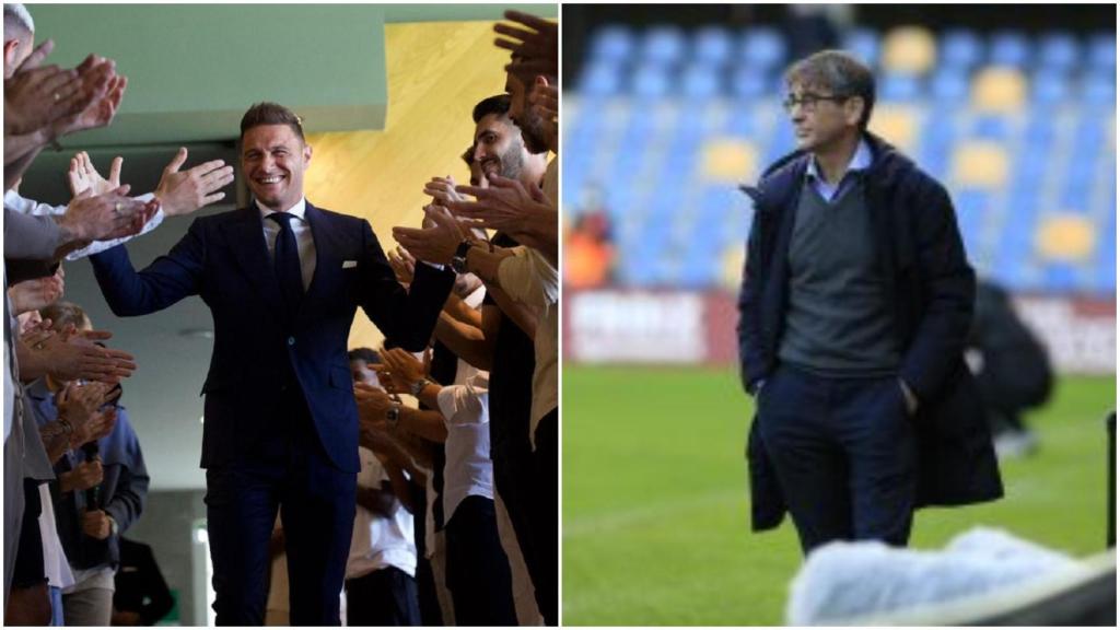 Joaquín hoy y el gallego Fernando Vázquez en una foto de archivo.