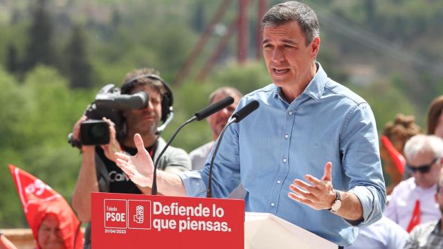 Pedro Sánchez durante su intervención en un acto del PSOE celebrado en Toledo.
