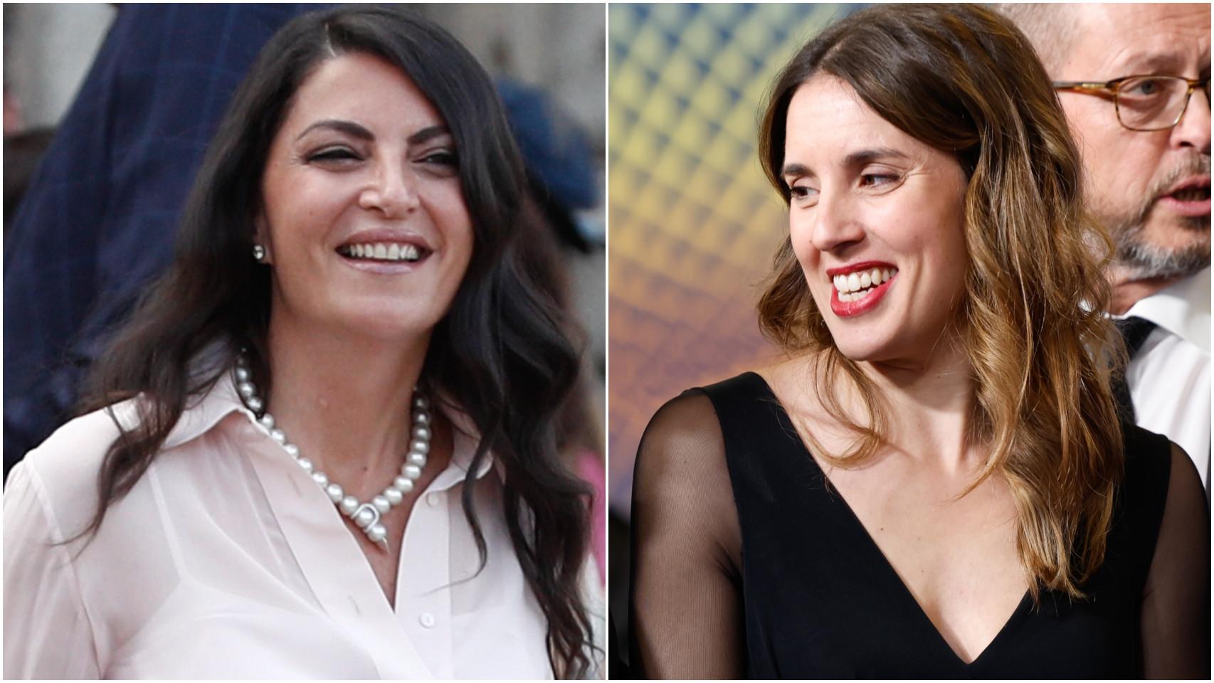 Macarena Olona e Irene Montero en un montaje de El Español.