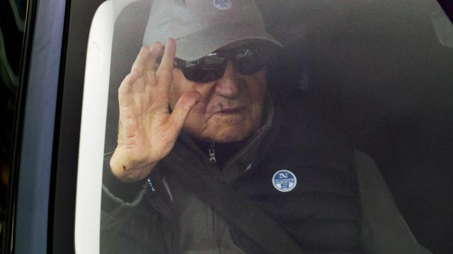 El rey emérito Juan Carlos I, durante su visita a Sanxenxo (Galicia).