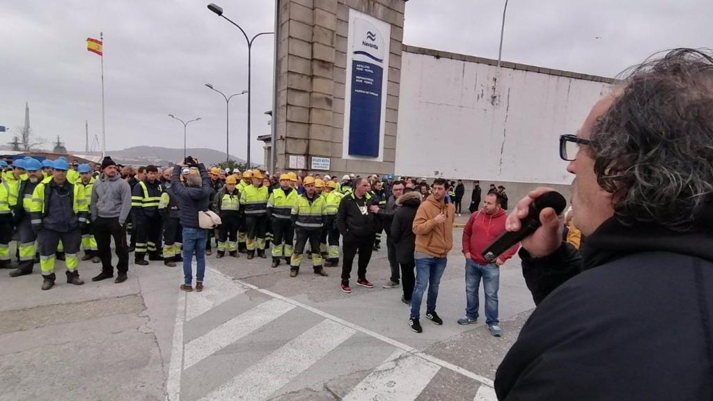 Iamgen de archivo de una protesta en Navantia Ferrol.