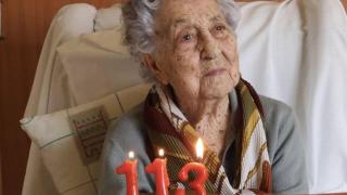 La española centenaria María Branyas en uno de sus cumpleaños.