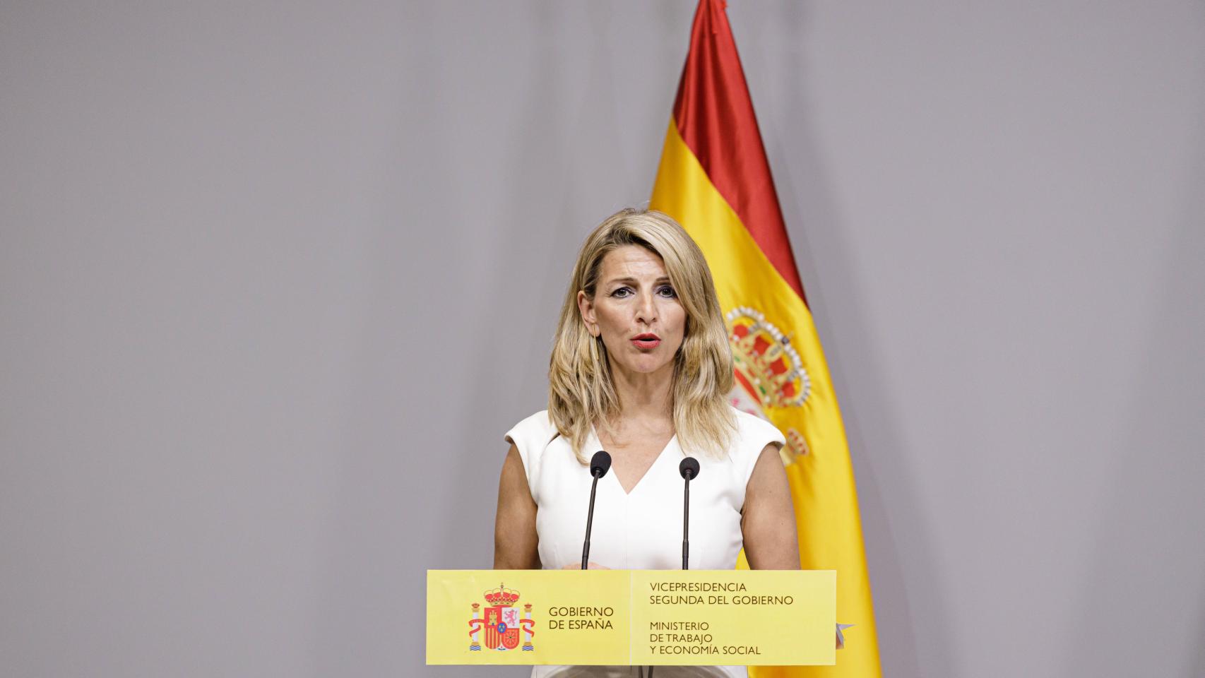 La vicepresidenta segunda, Yolanda Díaz, el pasado martes.