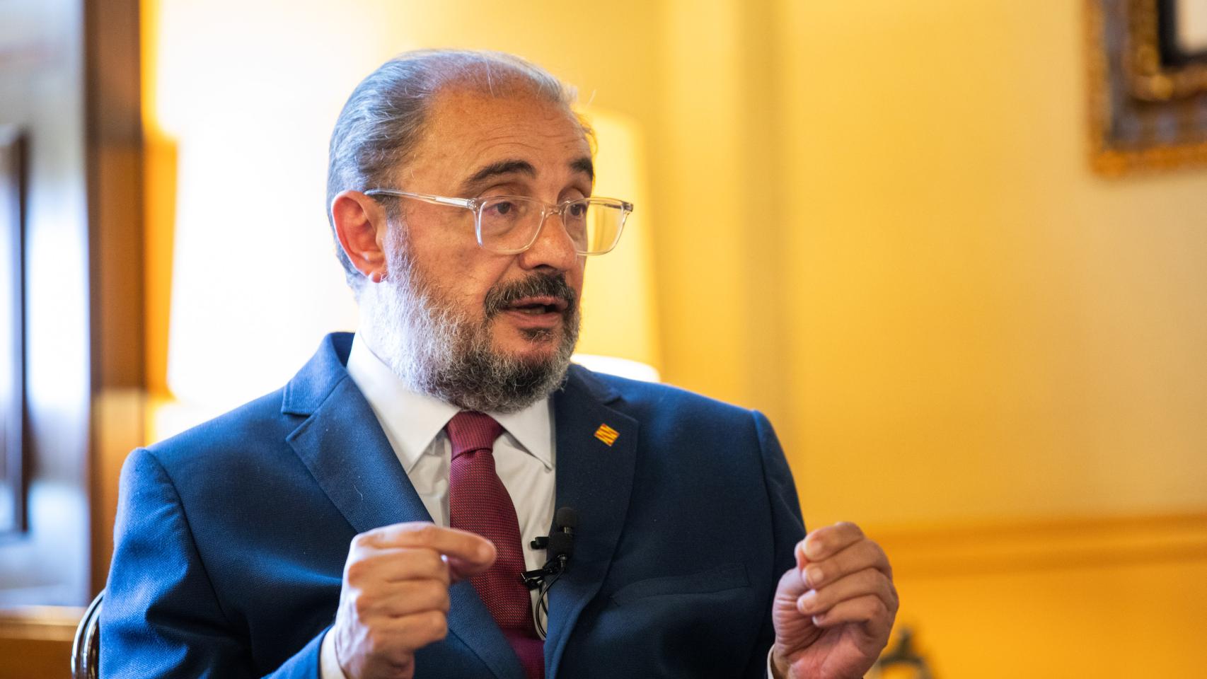 El presidente de Aragón, durante la entrevista con EL ESPAÑOL.