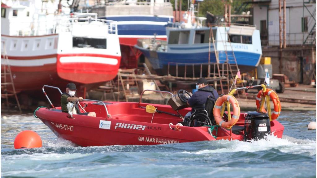 El vigués José Luis Álvarez en la prueba de motonáutica