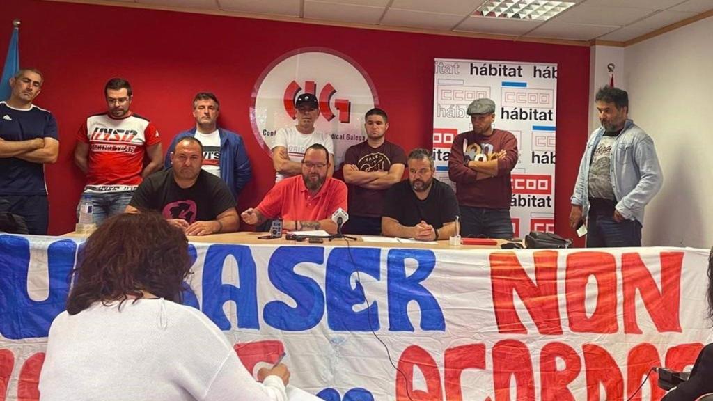 Rueda de prensa del comité de empresa de Urbaser Santiago.