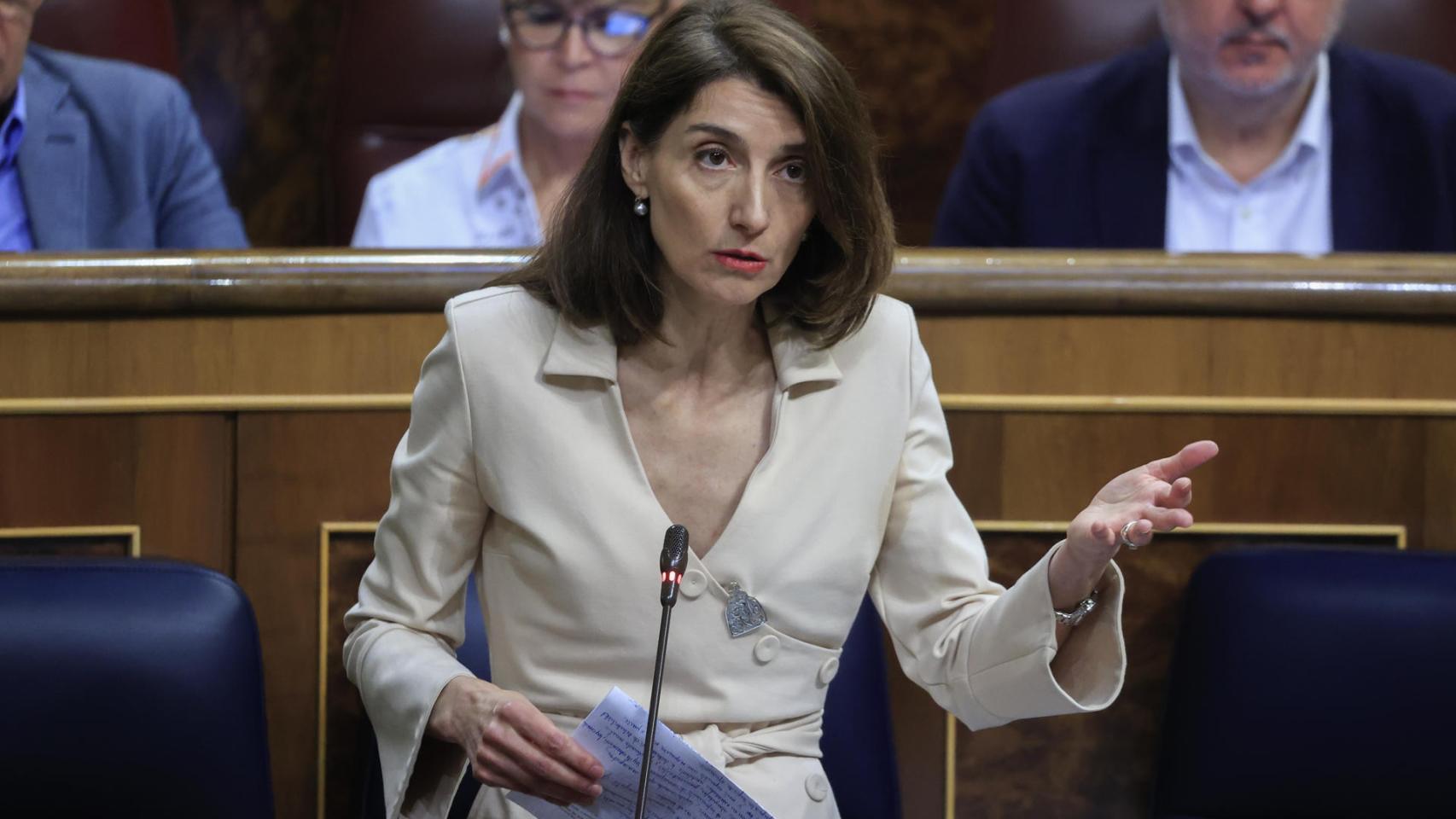 La ministra de Justicia, Pilar Llop, en la sesión de control del Congreso el pasado 26 de abril./