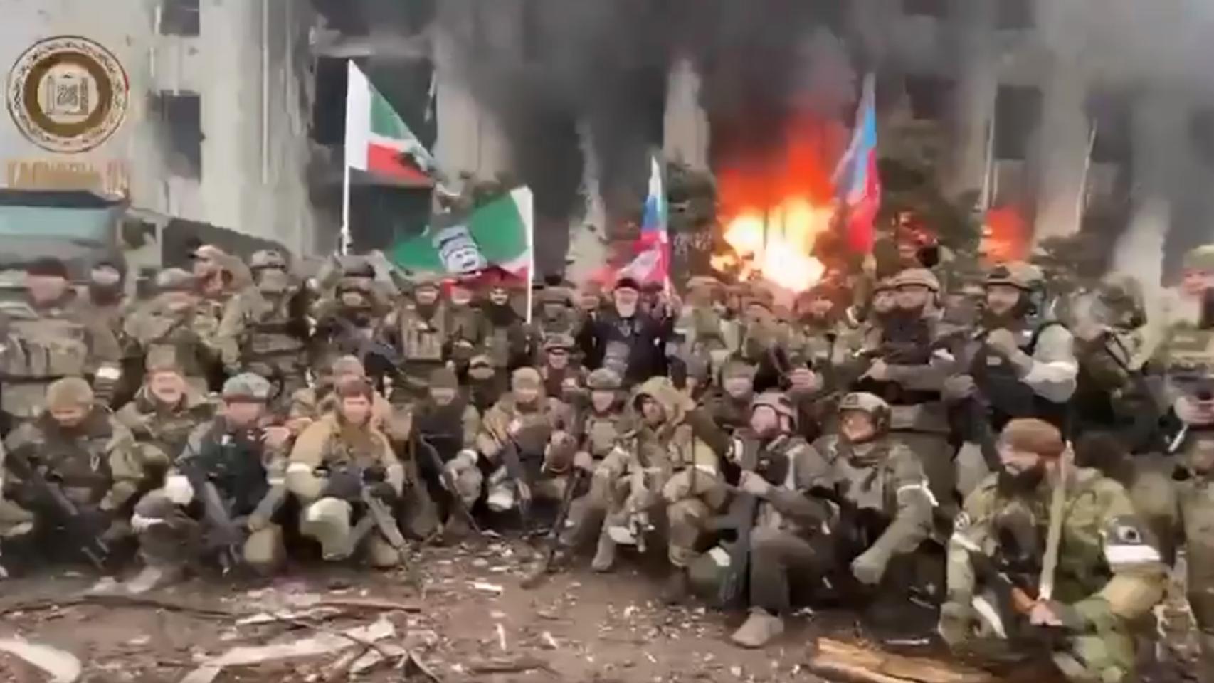 Las fuerzas especiales de Akhmat Kadyrov, en la ciudad de Bakhmut