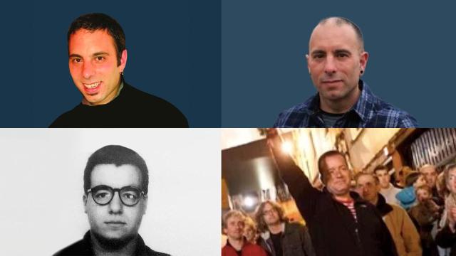 Lander Maruri Basagoiti (arriba), de joven y ahora;  y Juan Ramón Rojo, en una imagen antigua y una actual.