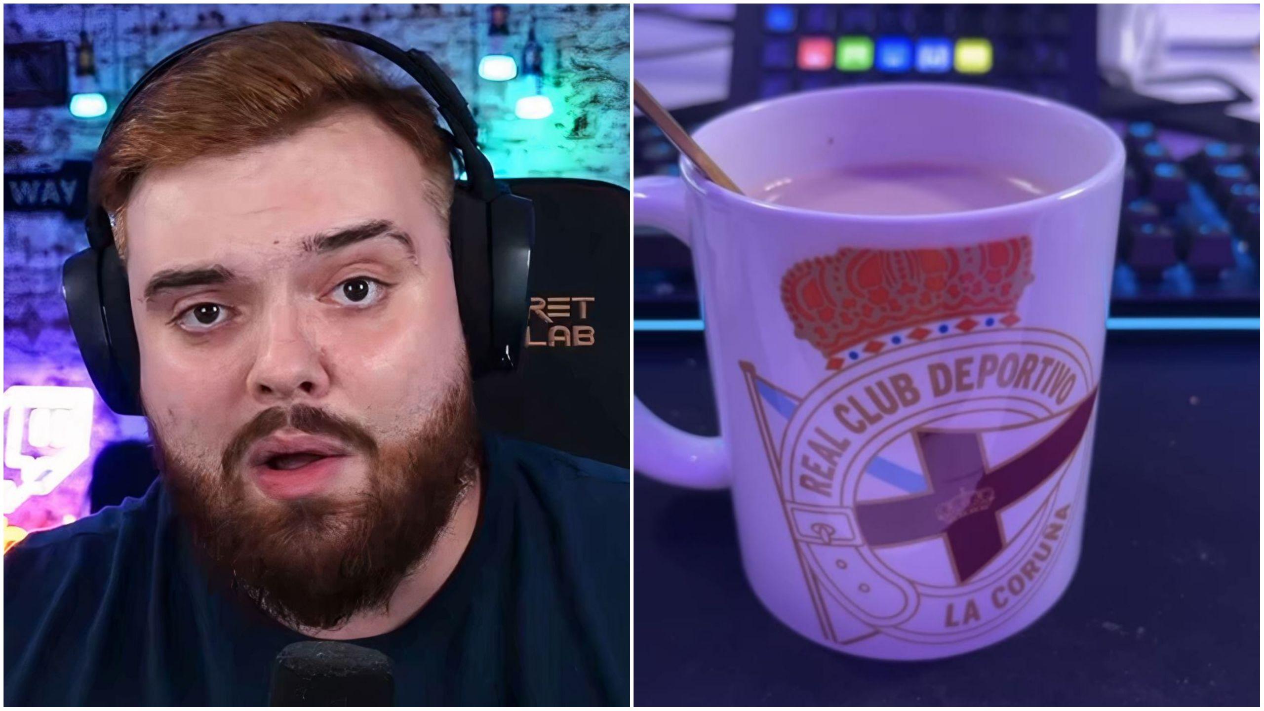 Ibai desayuna con una taza del Dépor