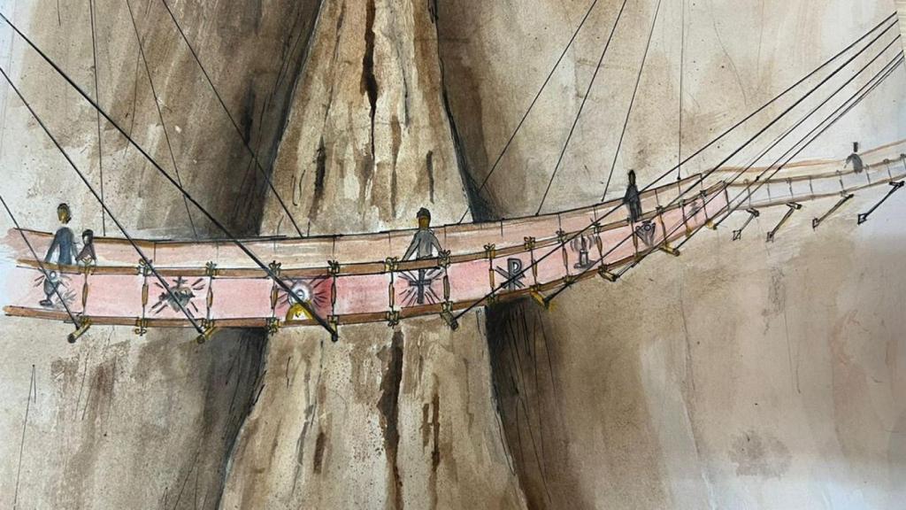 Uno de los puentes colgantes sería curvo y está inspirado en los famosos tambores de Semana Santa de Hellín.