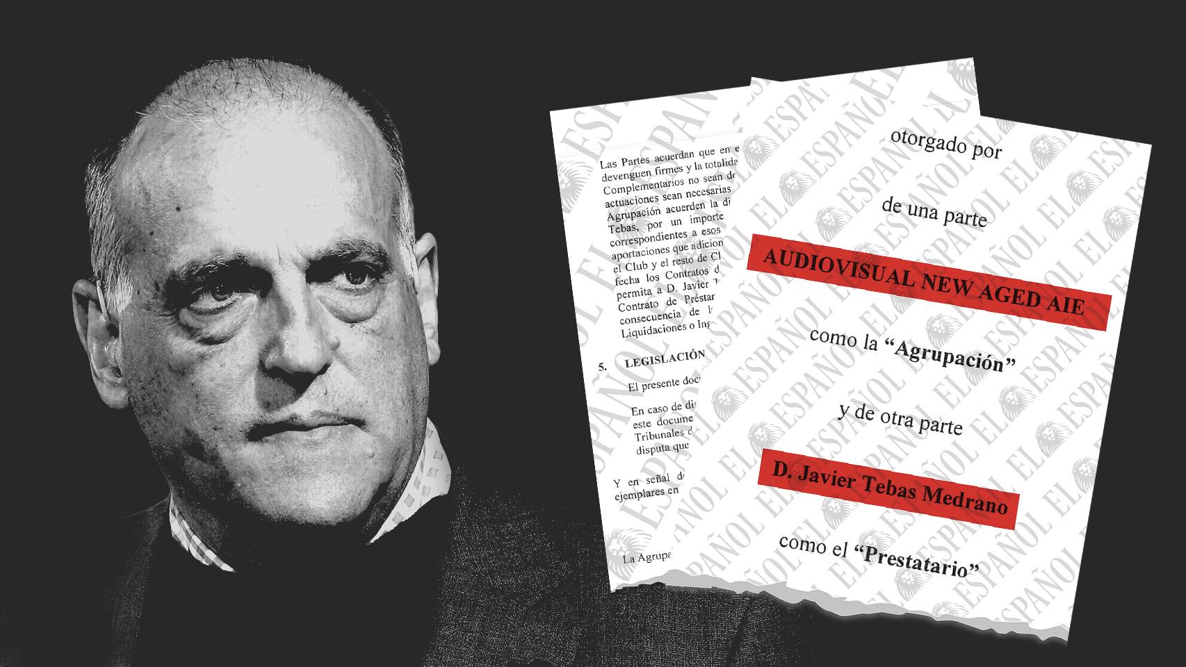 Javier Tebas, en un fotomontaje