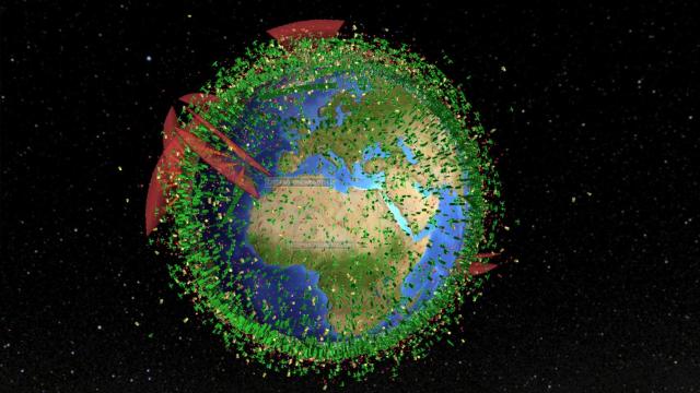 El mapa que muestra la basura espacial.