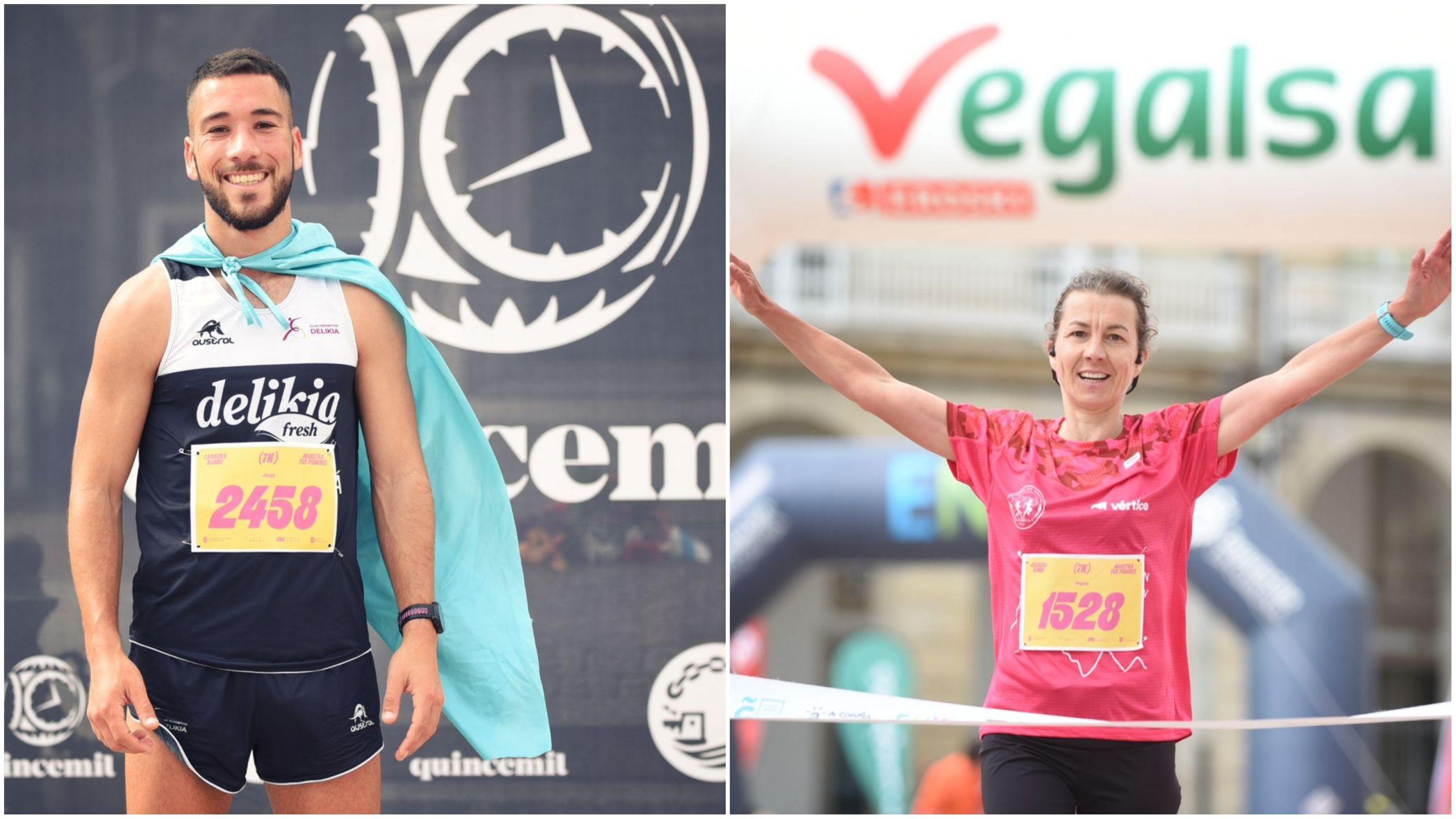 Jorge Cortés y Begoña González, ganadores en categoría absoluta masculina y femenina (Foto: Quincemil)