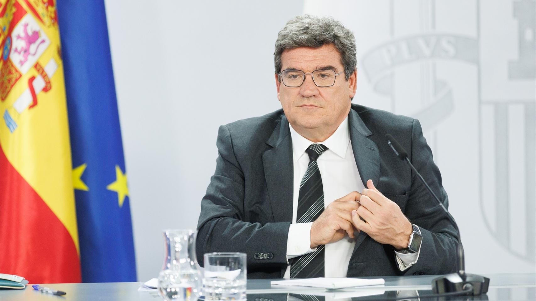 El ministro de Inclusión, Seguridad Social y Migraciones, José Luis Escrivá, en la rueda de prensa del Consejo de Ministros este martes.