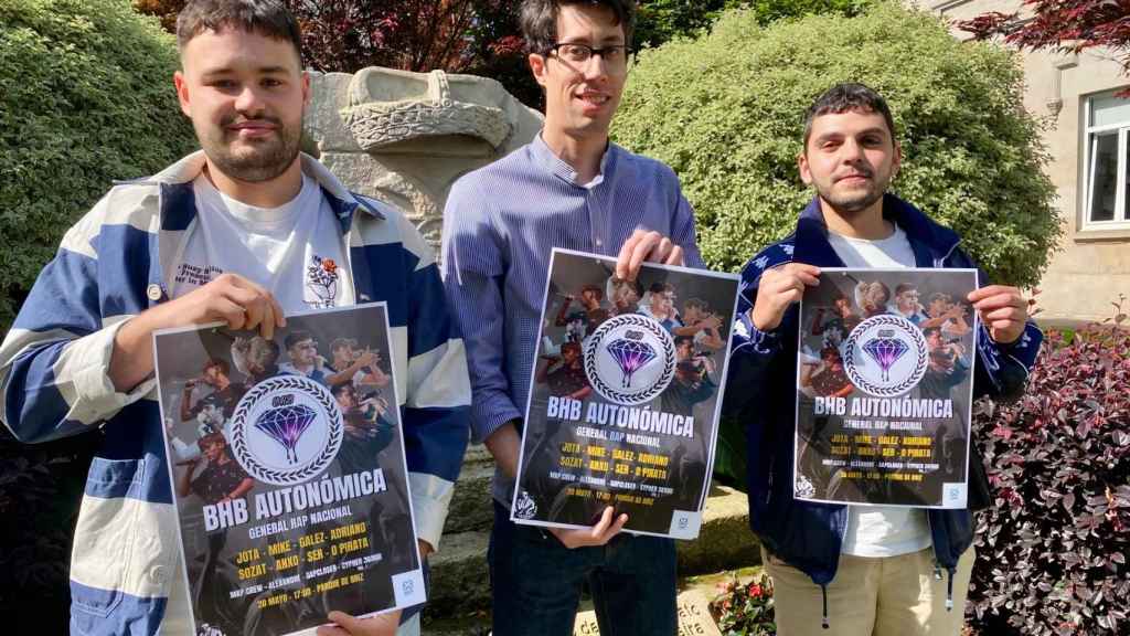 Javier Polo, Hugo González y Bastián Hermo en la presentación.