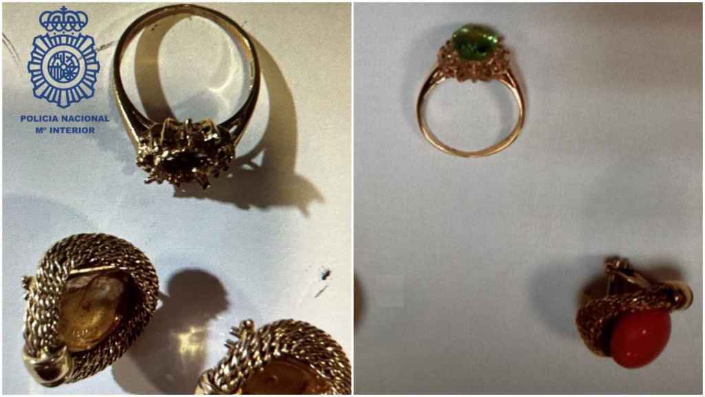 Las joyas sustraídas por el limpiador de la residencia