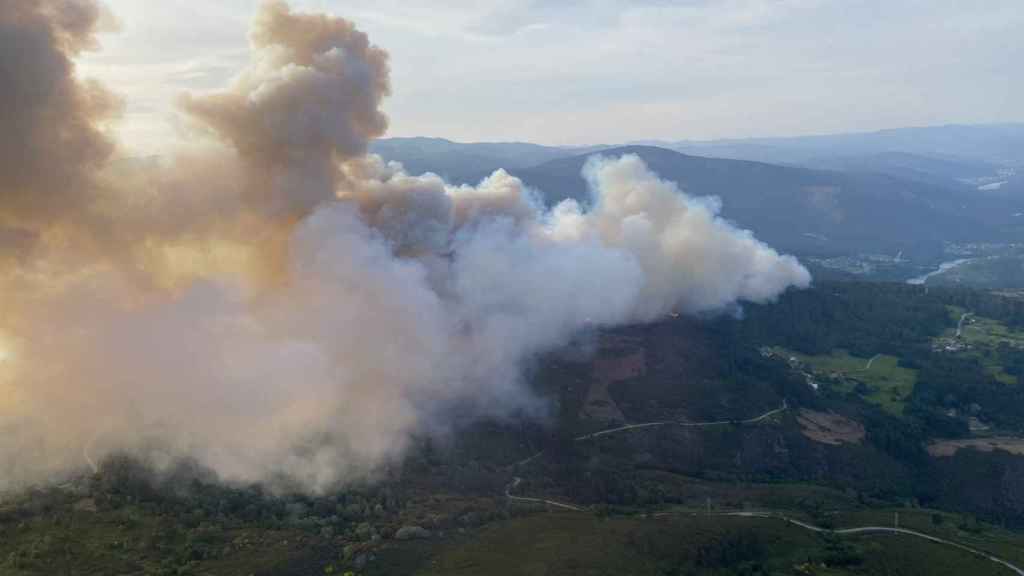 Incendio en Crecente (Pontevedra).